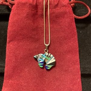 VIntage Native American Multi Stone Bear Necklace